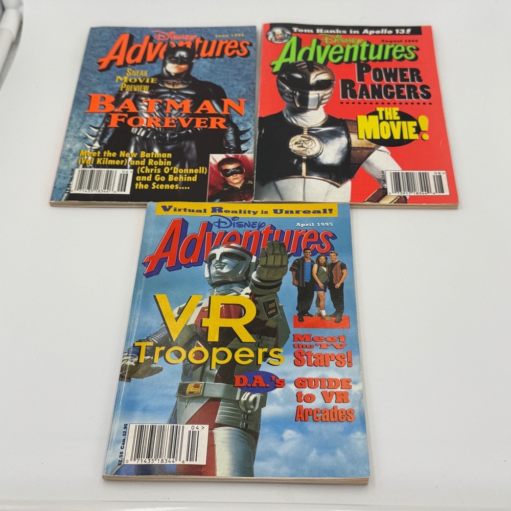 Disney Adventures Magazine 1995 VR Troopers, Batman Forever, Power Rangers Movie